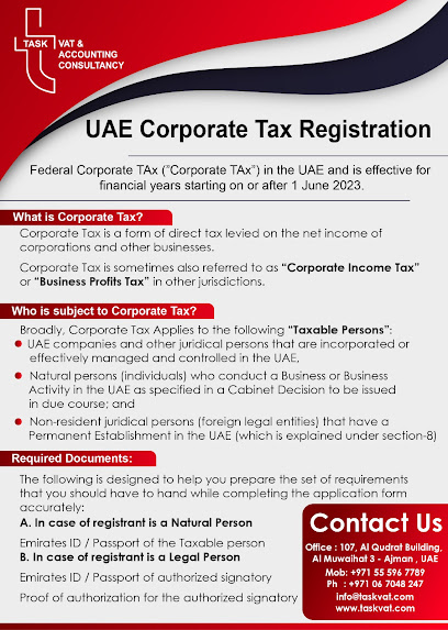 The Task VAT للاستشارات وخدمات رجال الأعمال ذ - United Arab Emirates|Al Muwaihat 3 - Ajman